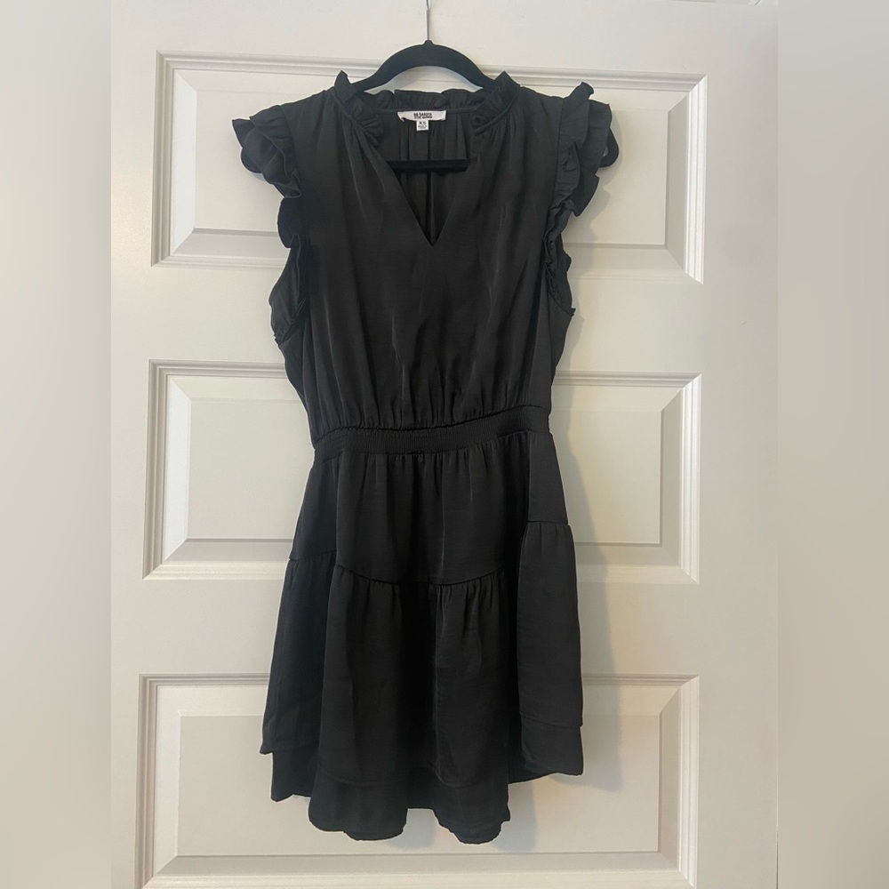 BB Dakota by Steve Madden black ruffle mini dress- XS NWOT - Picture 3 of 9